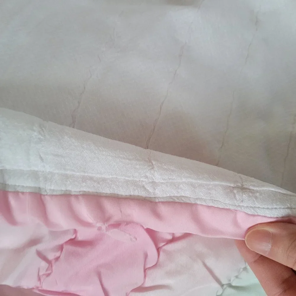 Striped Silky Smooth Shiny Texture Light Weight Long Pastel Color Block Blanket